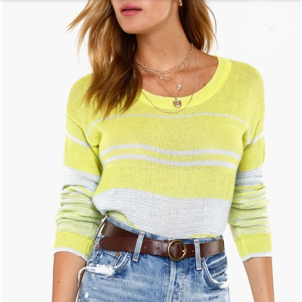 Heartloom Haven Sweater Linen Yellow Textured Stripe